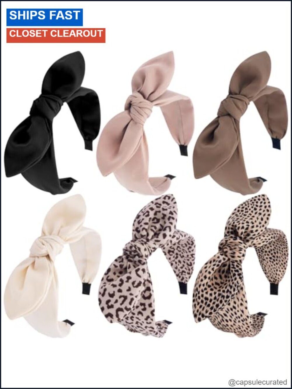 Bow Headbands for Women Elastic Cloth Top Knot Hair Accessories Set